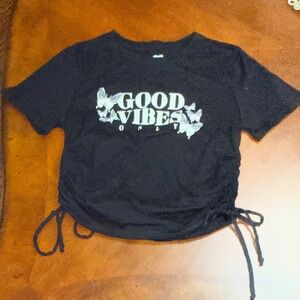 Kids Black Graphic Tee with 'Good Vibes Only'